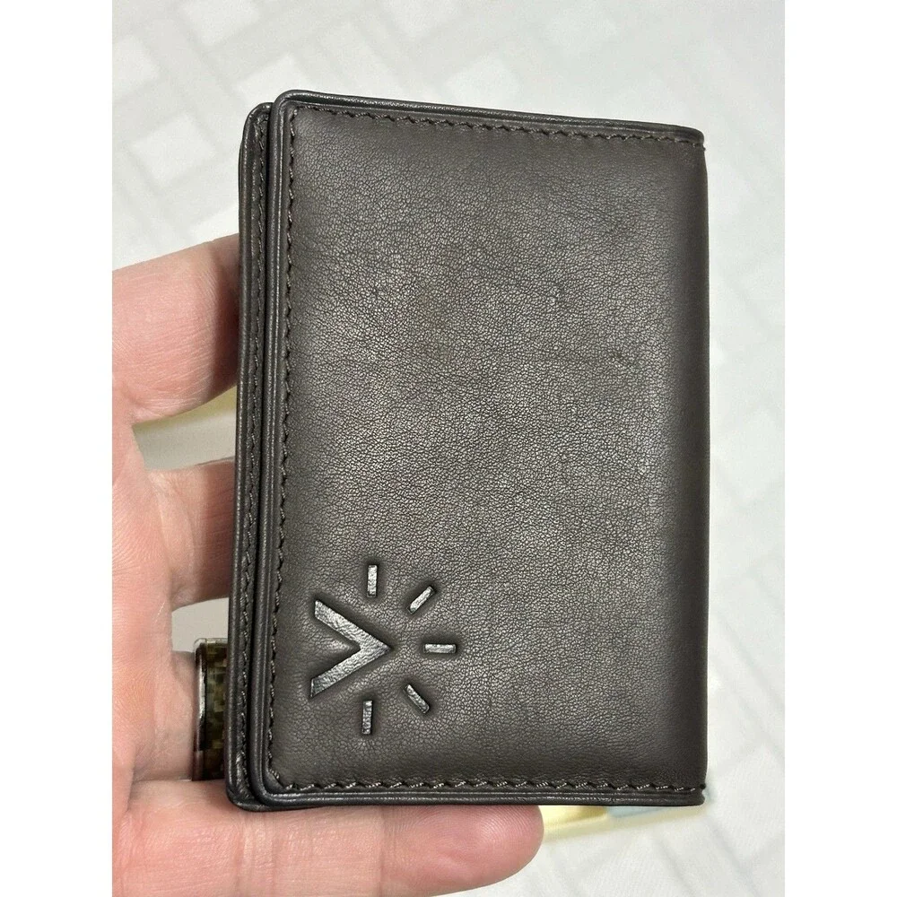 NEW! FOSSIL Bag Co. Mens Brown Leather BI-Fold Deluxe Credit Card Wallet belt